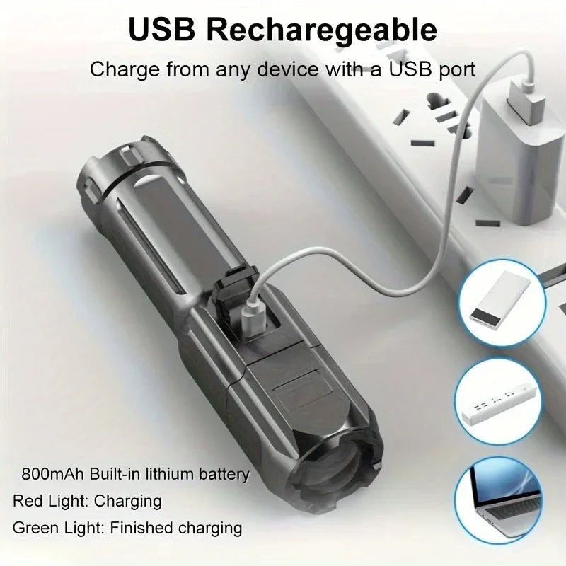 Zoom LED torch detail